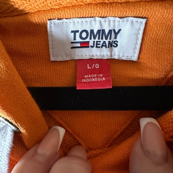 Tommy Jeans Orange Hoodie | Size Large - Picture 4 of 5